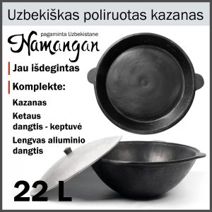 Kazanas-su-ketaus-dangciu-keptuve-Uzbekisku kazanu AKCIJA-BUNDLE-kk22-dkk22